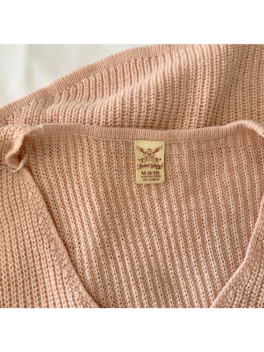 Women Cardigan Faded Glory Pink Size M (8-10) Long Sleeve [WD-27] - Picture 8 of 10